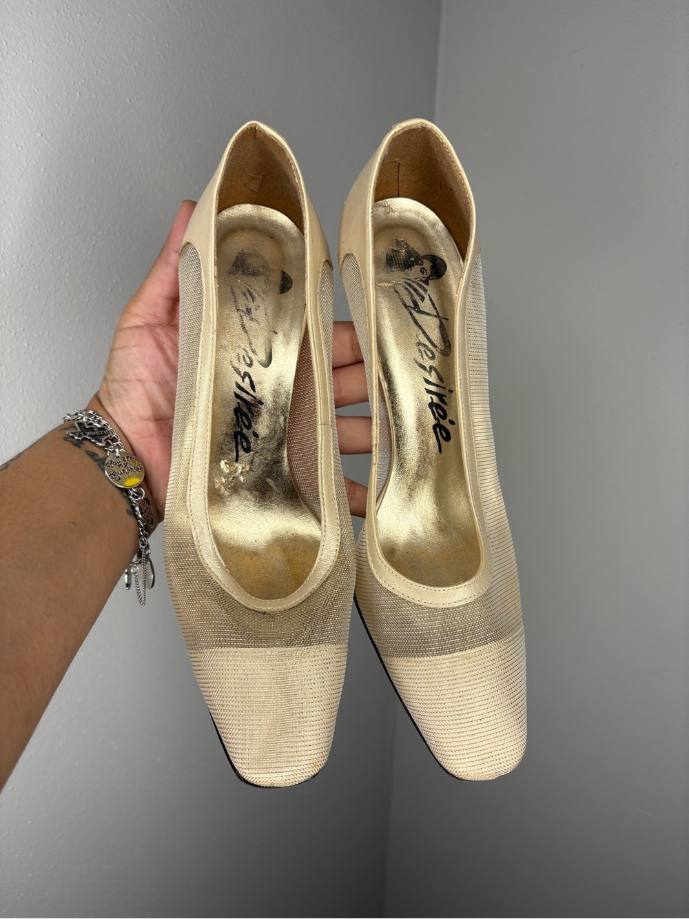 Mesh Square-Toe Pumps